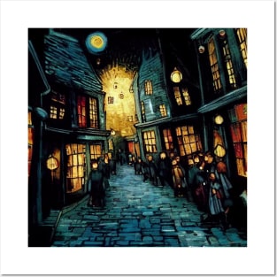 Starry Night in Diagon Alley Posters and Art